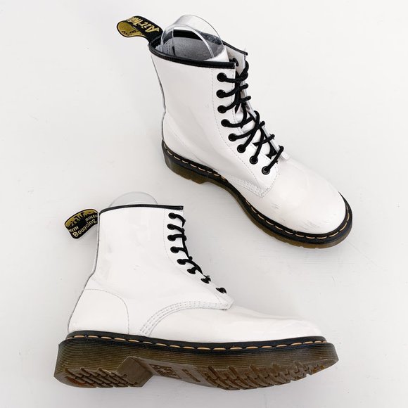 white patent doc martens